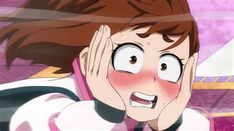 uraraka blushing